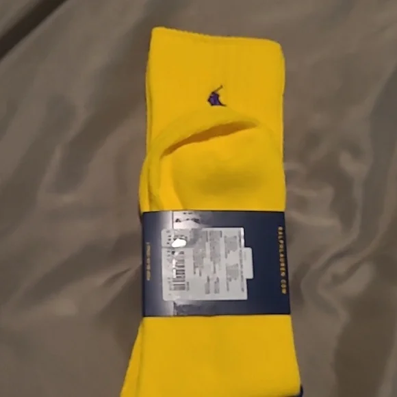 NWT Polo by Ralph Lauren Men's Yellow Socks - Picture 4 of 4